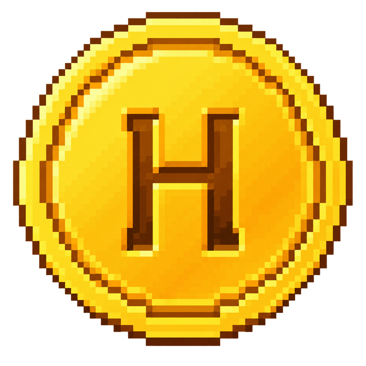 Gold Bull coin face marked H